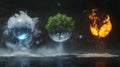 Abstract Elements of Nature  Water  Earth  Fire  and Air Illustration Royalty Free Stock Photo