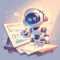 Robotic Accountant: Futuristic Financial Analysis Royalty Free Stock Photo