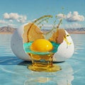Fantasy Egg with Turquoise and Gold Royalty Free Stock Photo