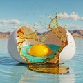 Fantasy Egg with Turquoise and Gold Royalty Free Stock Photo
