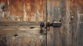 Close-up of weathered wooden barn door