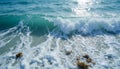 Captivating image of a dynamic ocean wave crashing on the sandy beach