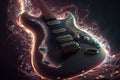 Electric guitar on dark background. Music concept Royalty Free Stock Photo