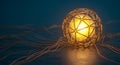 Abstract Golden Wireframe Sphere Royalty Free Stock Photo