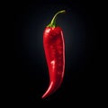 Isolated Image of a Hot Red Chili Pepper on a Dark Background