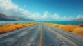 Endless Road: A Highway Stretching into the Horizon Royalty Free Stock Photo