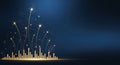 Elegant gold light trails on dark blue background for celebration and festive season designs vector art Royalty Free Stock Photo