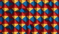 Abstract Geometric Pattern: Vibrant Red, Yellow, and Blue Triangles - Stock Photo Royalty Free Stock Photo