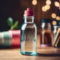 Bottled Brilliance: Small Glass Bottle with Bokeh Lights