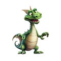 Funny green dragon is laughing