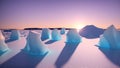 A Captivating Image Of A Group Of Icebergs In The Snow AI Generative