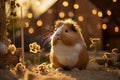 A captivating image of a guinea pig nibbling on hay, demonstrating its gentle nature and love for