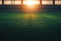 Sunset Glow on Indoor Artificial Turf Field