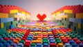 A Tender Devotion Lego Hearts Underfoot Illustrate a Deep and Lasting Relationship Filled with Affection and Support Royalty Free Stock Photo