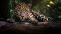 Leopard's Serenity: A Graceful Pose of Rest and Eleganc