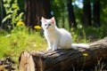 Captivating image of a lovely white kitten, perfect for cat lovers and animal enthusiasts