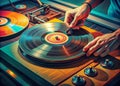 Intricate Vinyl Pressing A CloseUp Look at the Art of Analog Music Production Royalty Free Stock Photo