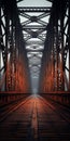 Captivating Image Of An Older Bridge And Tracks In Misty Gothic Style Royalty Free Stock Photo