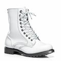 Tough and Timeless: Combat Boots on White Isolation. AI Generated