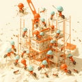 Ant Colony Hard at Work Royalty Free Stock Photo