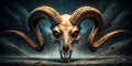 Intriguing Dark Fantasy Goat Skull A Rule of Thirds Masterpiece of Macabre Design