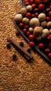 Artistic Allspice Berries Pattern on Textured Surface