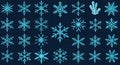 Intricate blue winter snow crystals pattern design Royalty Free Stock Photo
