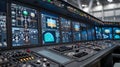 Advanced avionics array, a sophisticated command center for aerospace navigation and monitoring systems Royalty Free Stock Photo