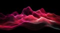 Vibrant Pink and Red Digital Waveform Mesh. Abstract Futuristic Data Landscape Visualization Background Royalty Free Stock Photo