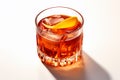 Sazerac cocktail, close-up photography. isolated in White background.