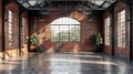 Abandoned Industrial Warehouse with Rustic Charm: Brick Walls, Concrete Floors, & Steel Structure