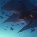 Ethereal Bat Colony - Breathtaking Wildlife Moment Royalty Free Stock Photo