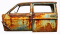 Decayed Car Door Grunge Texture: A High-Quality Rusted Metal Surface Background for Design Projects Royalty Free Stock Photo