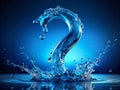 Dynamic 3D Water Splash Question Mark on a Vibrant Blue Background Stunning Visual for Web Design Presentations or Royalty Free Stock Photo
