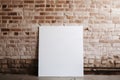 Ai Generative Empty white poster on brick wall. Mock up, 3D Rendering Royalty Free Stock Photo