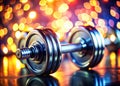Sculpting Strength A BokehEnhanced Dumbbell Workout Showcasing the Power of Strength Training in a Gym Setting for Royalty Free Stock Photo