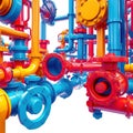 Stunning Abstract Industrial Design Interplay of Pipes Valves and Geometric Patterns in a Modern Factory Setting