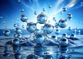 A Scientific Visualization of Water Molecules Intricate Structure and Dynamics Depicted in a Rule of Thirds Composition Royalty Free Stock Photo