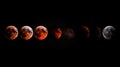 Phases of a lunar eclipse Royalty Free Stock Photo