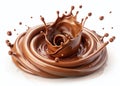 A Stunning Milk Chocolate Liquid Paint Splash Swirl Captured with a TiltShift Effect for a Unique Artistic Visual Royalty Free Stock Photo