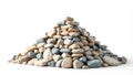 A Strikingly Detailed Sea Stone Pyramid on a White Background A Photorealistic Artistic Representation of Geometric Royalty Free Stock Photo