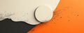 Modern minimalistic abstract design with vibrant orange and beige tones