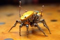Microscopic spy robot in the shape of an insect. Generative AI