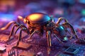 Microscopic spy robot in the shape of an insect. Generative AI