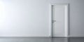 Modern Minimalist White Door A Study in Simplicity and Clean Lines Against a Stark White Background Royalty Free Stock Photo