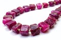 Stunning Raw and Faceted Ruby July Birthstone Necklace Exquisite Gemstone Jewelry on a Crisp White Background Royalty Free Stock Photo