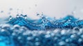 Blue Water Wave: Abstract Background with Isolated Splashes and Drops Royalty Free Stock Photo