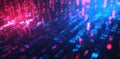 Binary Code Flow: Futuristic Digital Data Stream in Motion