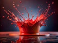 Dynamic Red Paint Splash A Rule of Thirds Composition for Creative Stock Photography Royalty Free Stock Photo