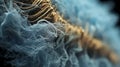 Macro Image Of Blue Smoke With Tangled Nests And Lung Hairs